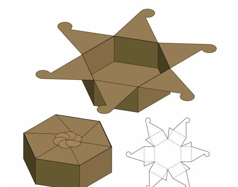 hexagonal folding box