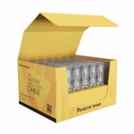 the yellow custom promotional cardboard counter display box in the open state from the side angle