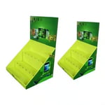 two green custom multi-function cardboard counter display boxes