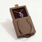 one brown custom cardboard necklace drawer box with handle