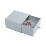 one grey custom cardboard ring drawer box with a ring inside