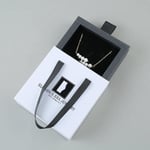 one white and black custom cardboard necklace drawer box with handle