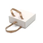 one white custom cardboard earring drawer box with handle