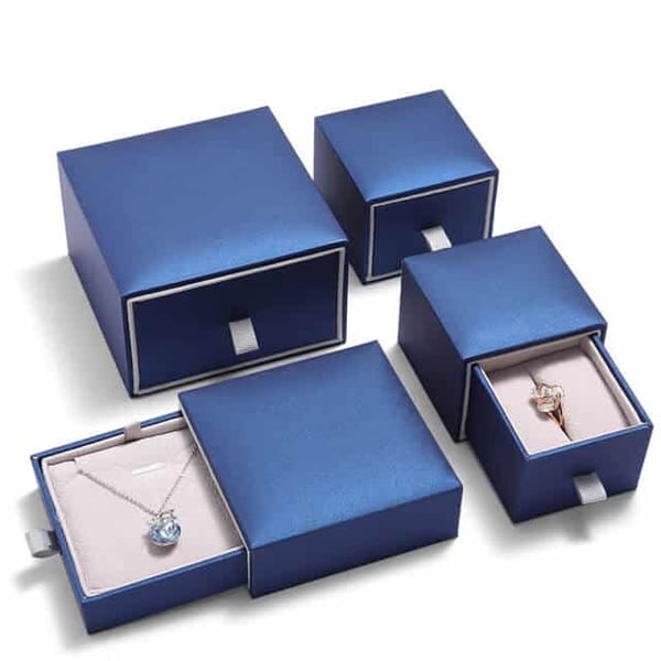 Custom Navy blue jewelry box