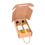 the custom wine box divider in a mailer box with two bottles of wine