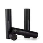 three black custom shipping/mailer tubes