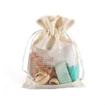 a Custom Jute Gift Bags with various items inside