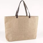 the back of the Custom Jute Beach Bag