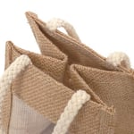 the handle detail of the custom small jute bag