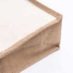 the side detail of the custom laminated jute bag