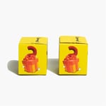 the side of two yellow custom folding cartons