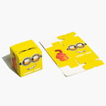 there are two custom yellow folding cartons, one is folded and the other is unfolded