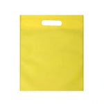 one yellow custom d cut non woven bag