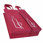 the bottom of two custom non woven wine bags