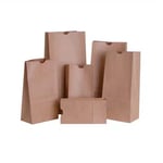 a bunch of kraft custom SOS paper bags for airplane travel