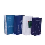 four custom SOS paper bags for airplane travel in various appearance