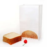 one empty custom SOS paper bag for bread packaging with some slips of bread beside