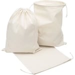 three blank custom Drawstring bag reusable bags with different postures