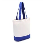 the custom canvas shopping bag from the side angle