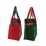 the side of the custom canvas Christmas bags