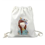 the front of the custom cotton muslin bag