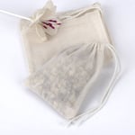 two custom cotton tea bags