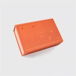 a closed orange custom filp top box