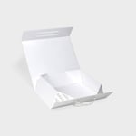 a opened white custom rigid collapsible box