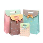 a bunch of custom colorful die cut paper bag with flap in different appearance and sizes