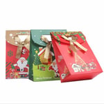 three custom Christmas gift die cut paper bag with flap in different appearance