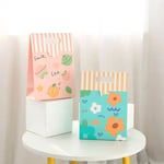 two custom colorful die cut paper bags with flap in different appearance