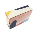 the front of the custom double-side printed mailer box for clothing from the overlook angle