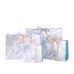 a bunch of customized printed euro paper gift bag with rope handles in different sizes