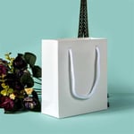 one white custom reusable gift paper bag