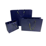 three custom glossy lamination gift paper bags in different sizes