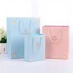 three custom matte lamination gift paper bags in different sizes