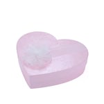 the custom pink heart-shaped rigid box in the closed state