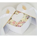 the inside of the custom fancy flower heart shaped rigid box