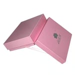 the custom pink hinged flip top rigid box in the open state