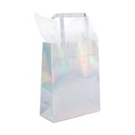 one custom holographic paper bag with flat handles