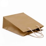 the custom primary color kraft paper bag with rope handle from right side angle