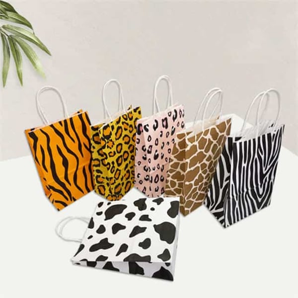 Custom Animal Design Kraft Paper Bags with Paper Handle
