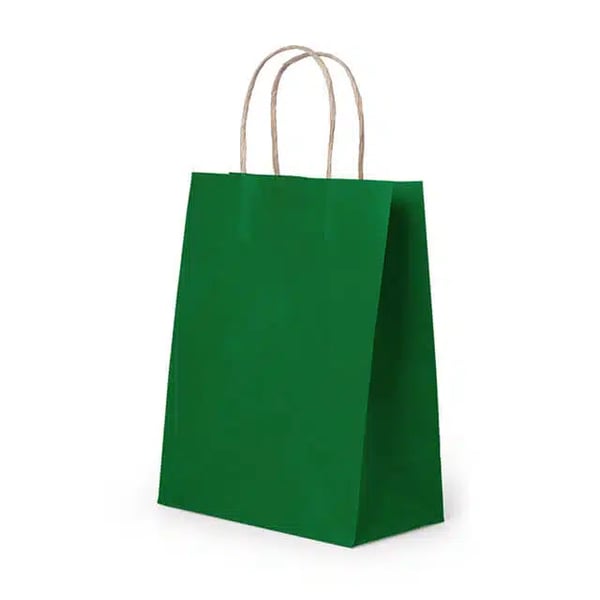 Custom Solid Color Kraft Paper Bags with Paper Handle