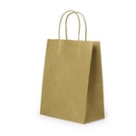 one custom solid color kraft paper bag with paper handles