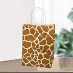 the giraffe pattern custom animal design kraft paper bag with paper handle