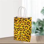 the leopard pattern custom animal design kraft paper bag with papaer handle