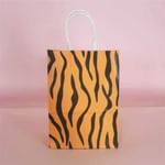 tiger pattern custom animal design kraft paper bag with paper handle