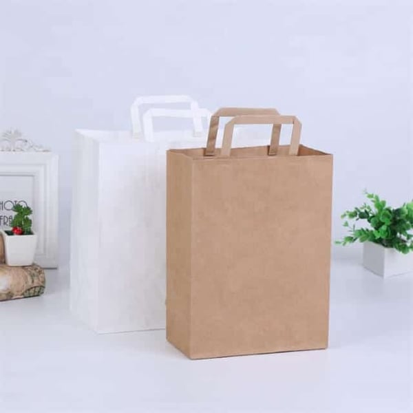 Custom Kraft Paper Bags with Flat Paper Handles