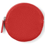 one red Vegan Leather Round Pouch