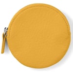 one yellow Vegan Leather Round Pouch